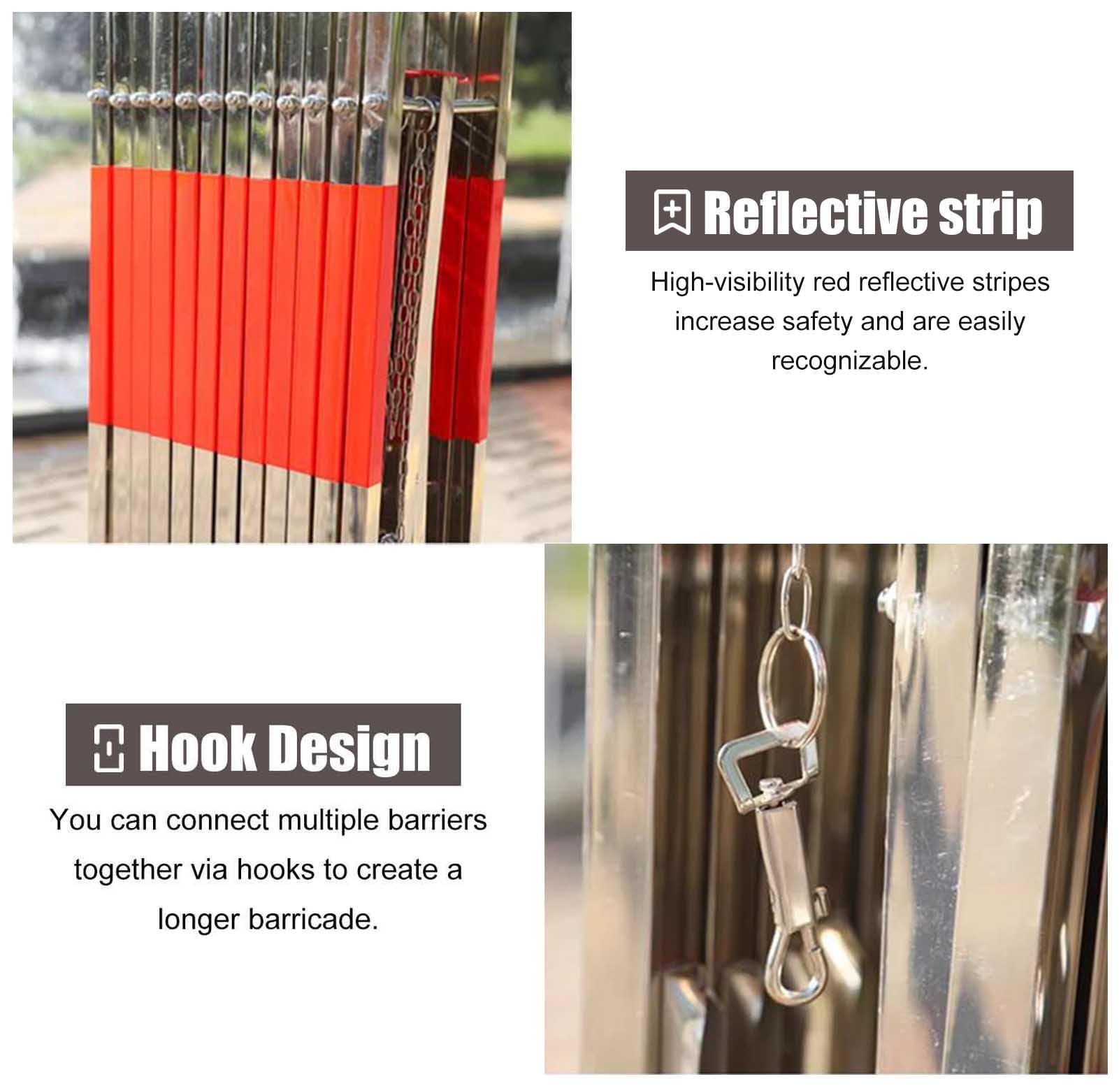 Genérico Barrera móvil Extensible: Barrera de Seguridad retráctil extralarga para Puertas de Garaje, almacenes y Control de Acceso a Eventos.