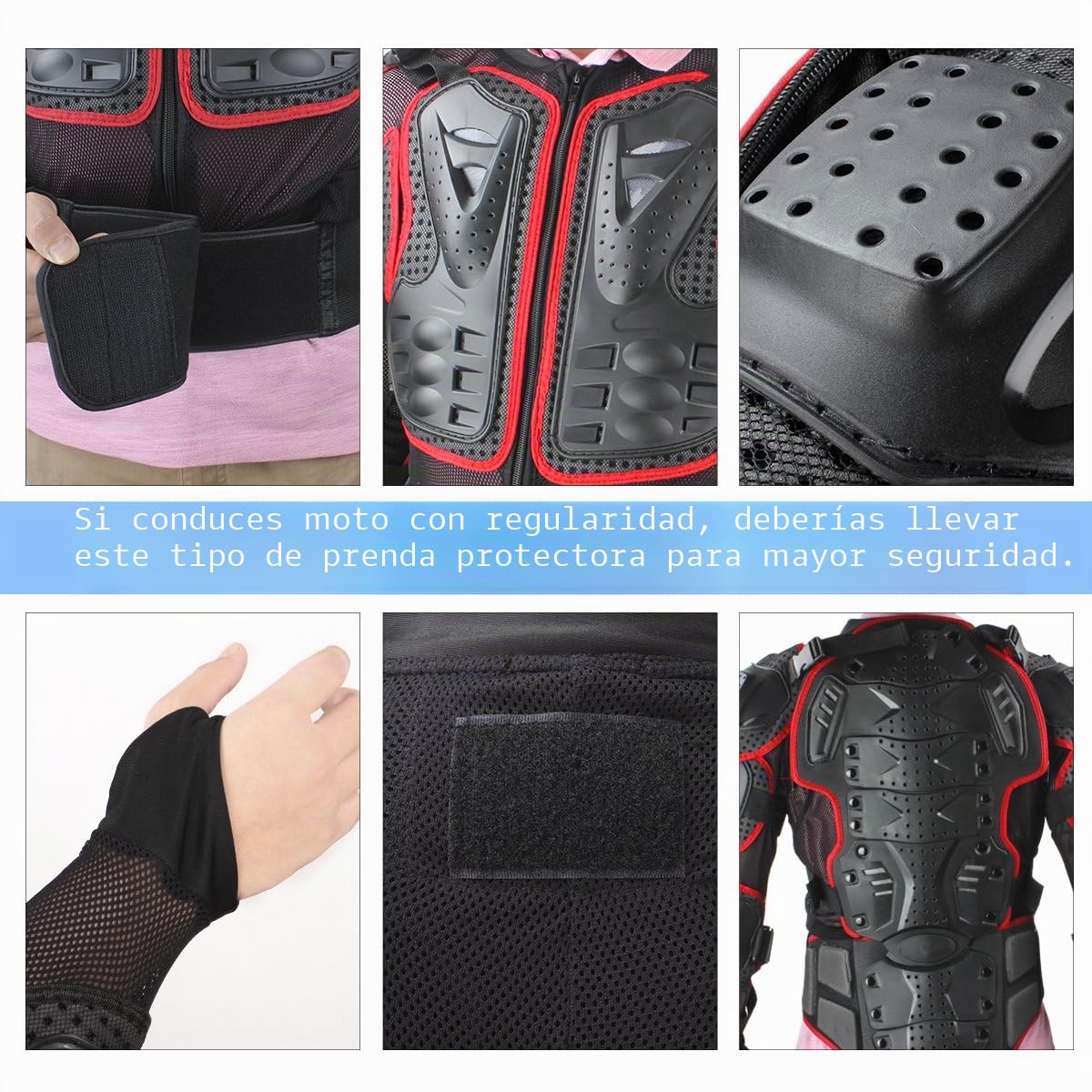 Chaqueta GES con armadura protectora para motocicleta, ropa de protección