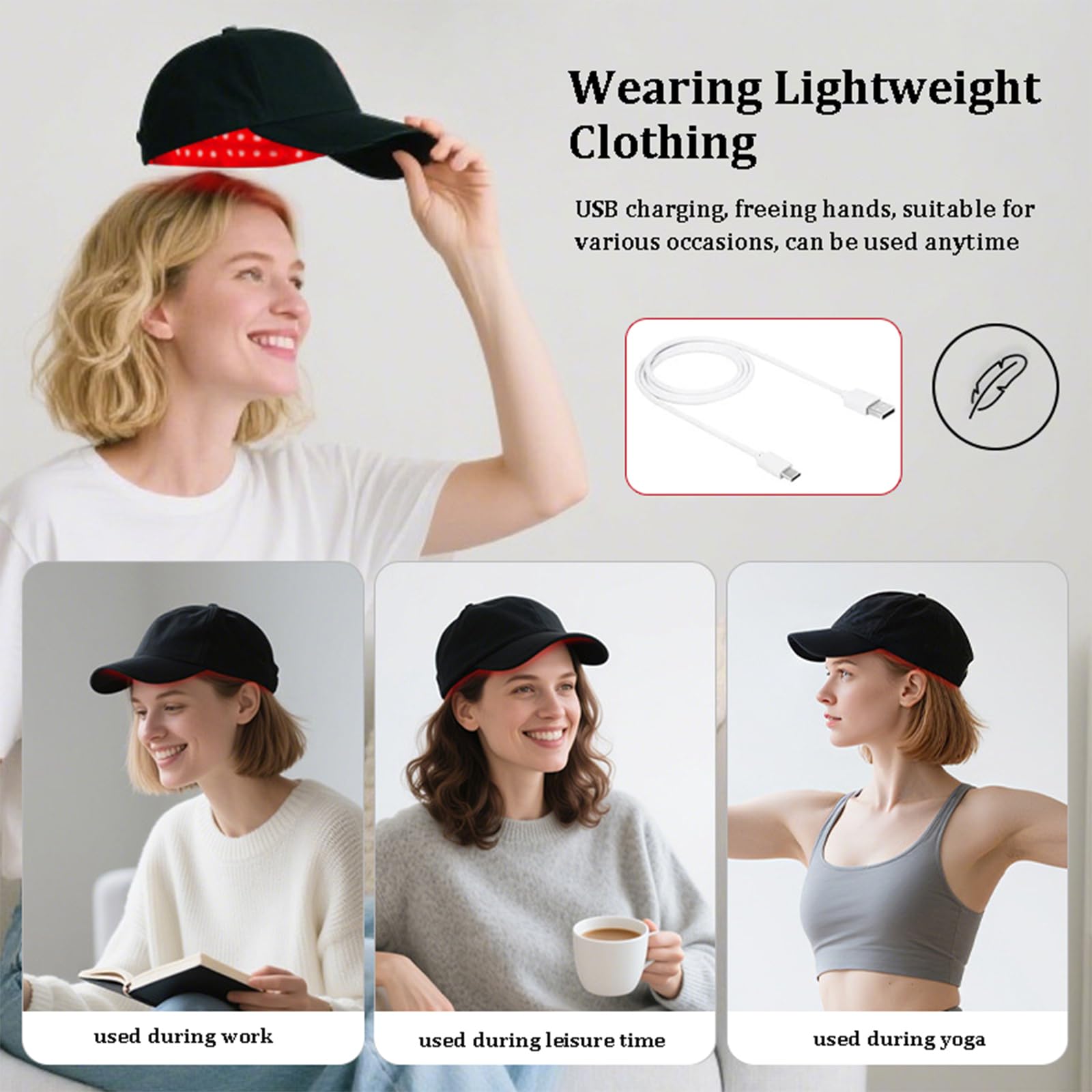 GOURIXIN Gorro LED Crecimiento Cabello Terapia Luz Roja 660/850nm Láser Infrarroja