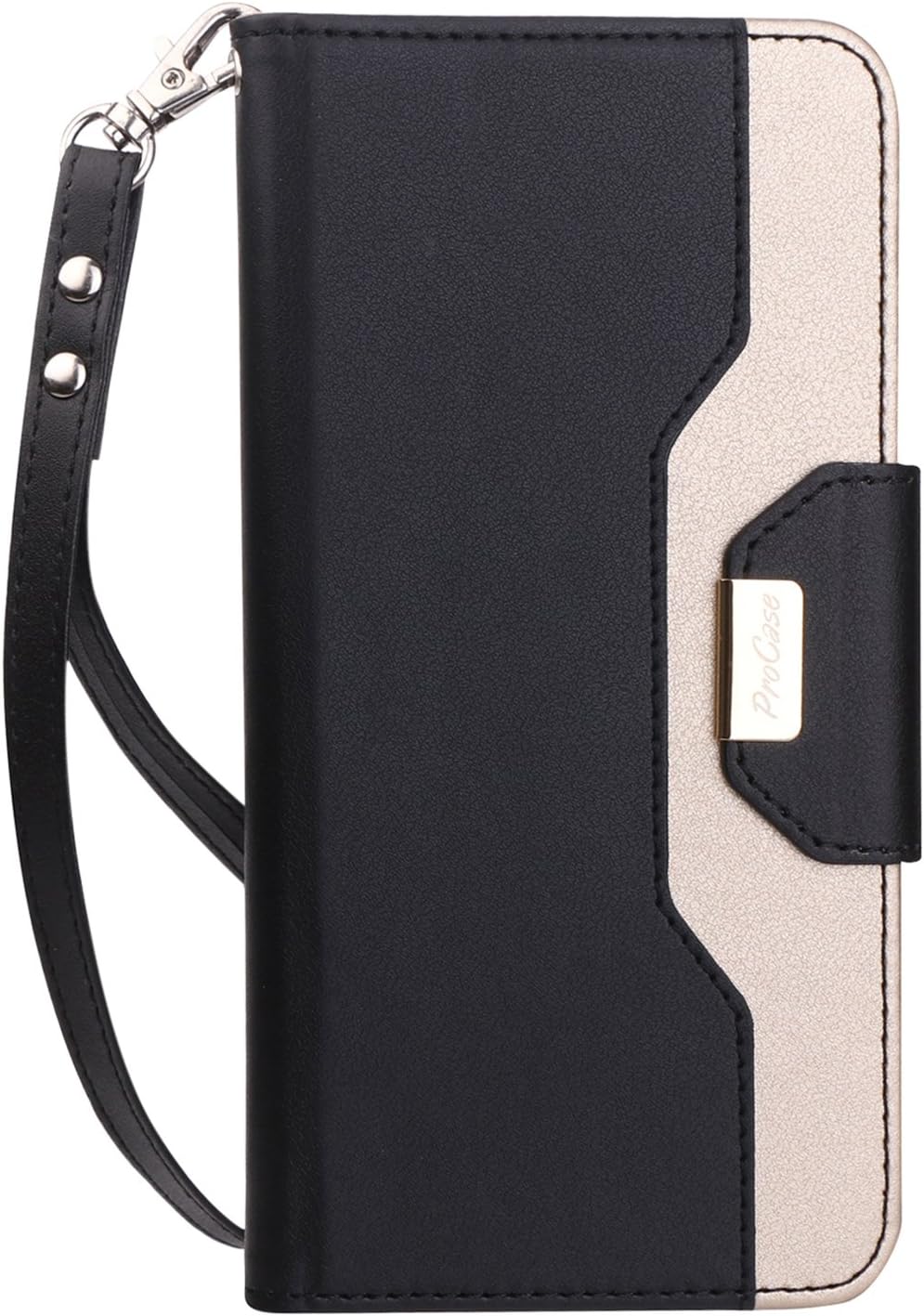 ProCase Wallet Case for Google Pixel 3 XL, Flip Kickstand Case with Card Slots Mirror Wristlet, Folding Stand Protective Cover for Google Pixel 3XL (2018 Release) -Black