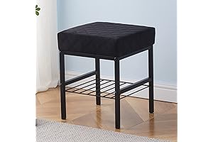 Cpintltr Velvet Footstool Vanity Stool for Makeup Room