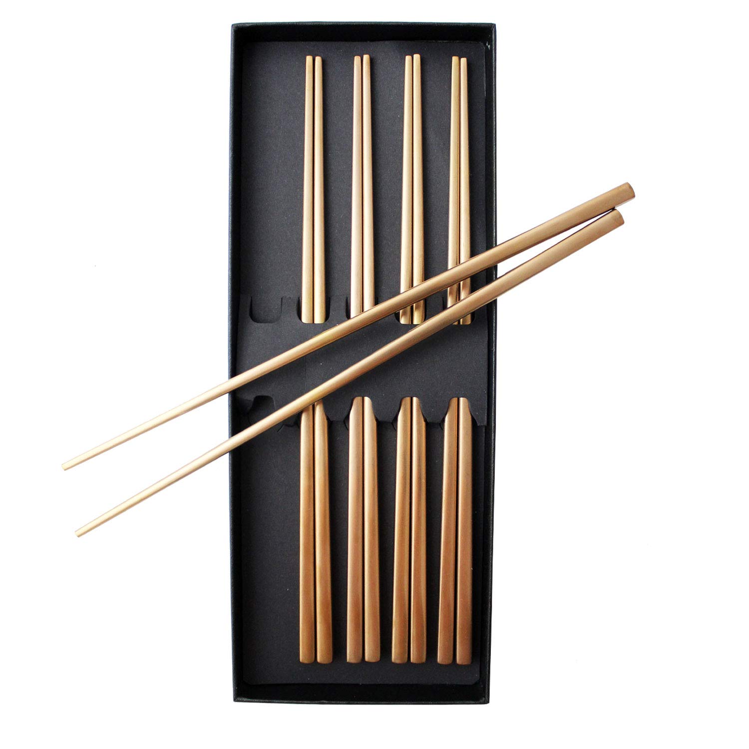 Bacchette Sushi In Acciaio Inox Heimzeit - 5 Paia, Eleganti, Lavabili In Lavastoviglie, Nero - Foto 6