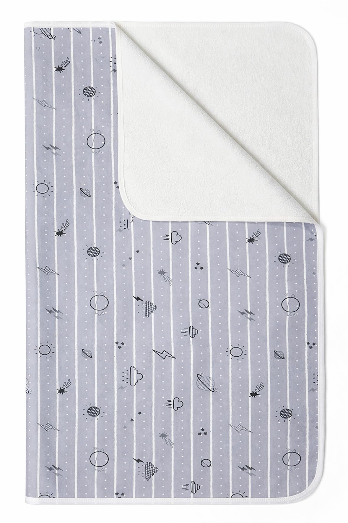 Baby Waterproof Bed Pad Washable Mattress Pad Reusable Underpads Bed Wetting Incontinence Cover for Baby Toddler Children and Adults-Gray Sky