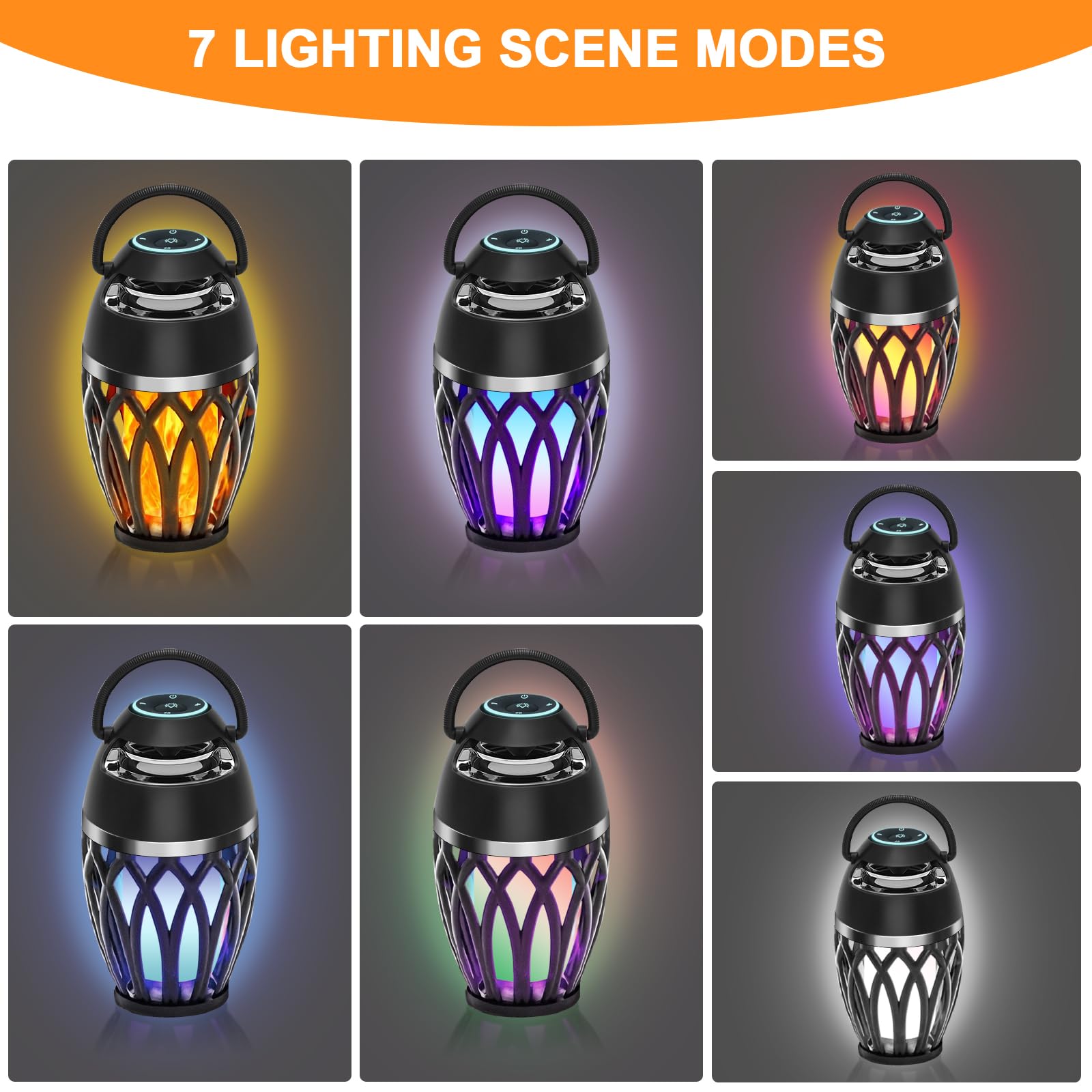 Altoparlanti da esterno con luci colorate, regalo da uomo per compleanno, altoparlante Bluetooth portatile, suono stereo HD, altoparlante per atmosfera torcia impermeabile per patio, piscina