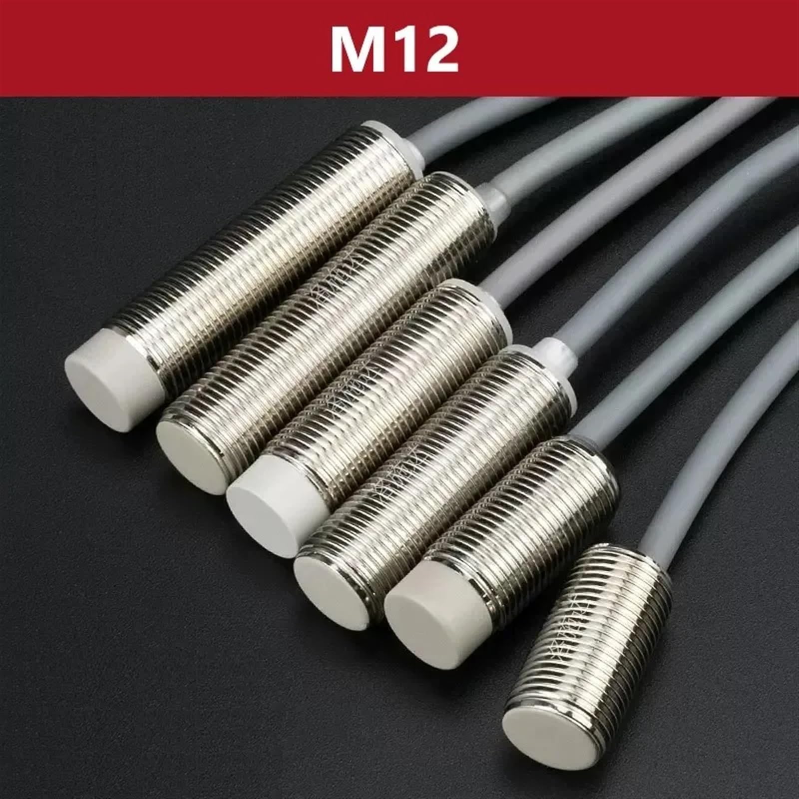 1 Uds. Interruptor de Sensor inductivo M12 de diferente longitud tamaño NPN PNP 3 cables interruptores de proximidad de inspección de Metal NO NC 1mm 2mm 3mm 4mm 6mm(45MM L 2mm D)