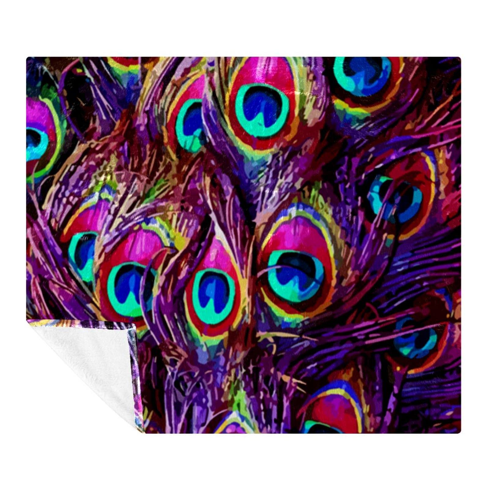 Couverture polaire pour literie froide plaid canapé lit violet paon