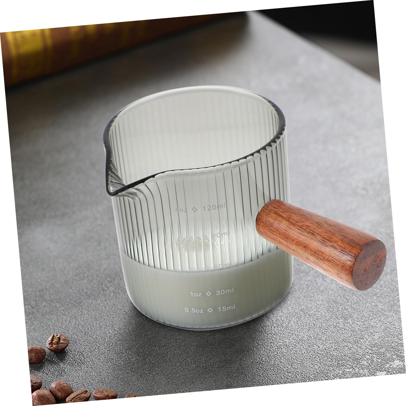 Amosfun 8 Pz tazza di latte mini caraffa per crema brocca schiumante tazza caffe tazza trasparente misurini contenitore per la crema del tazza da multifunzione