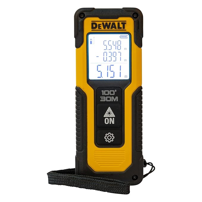 DEWALT DWHT77100 30M Cordless Laser Distance Measurer with 2xAAA