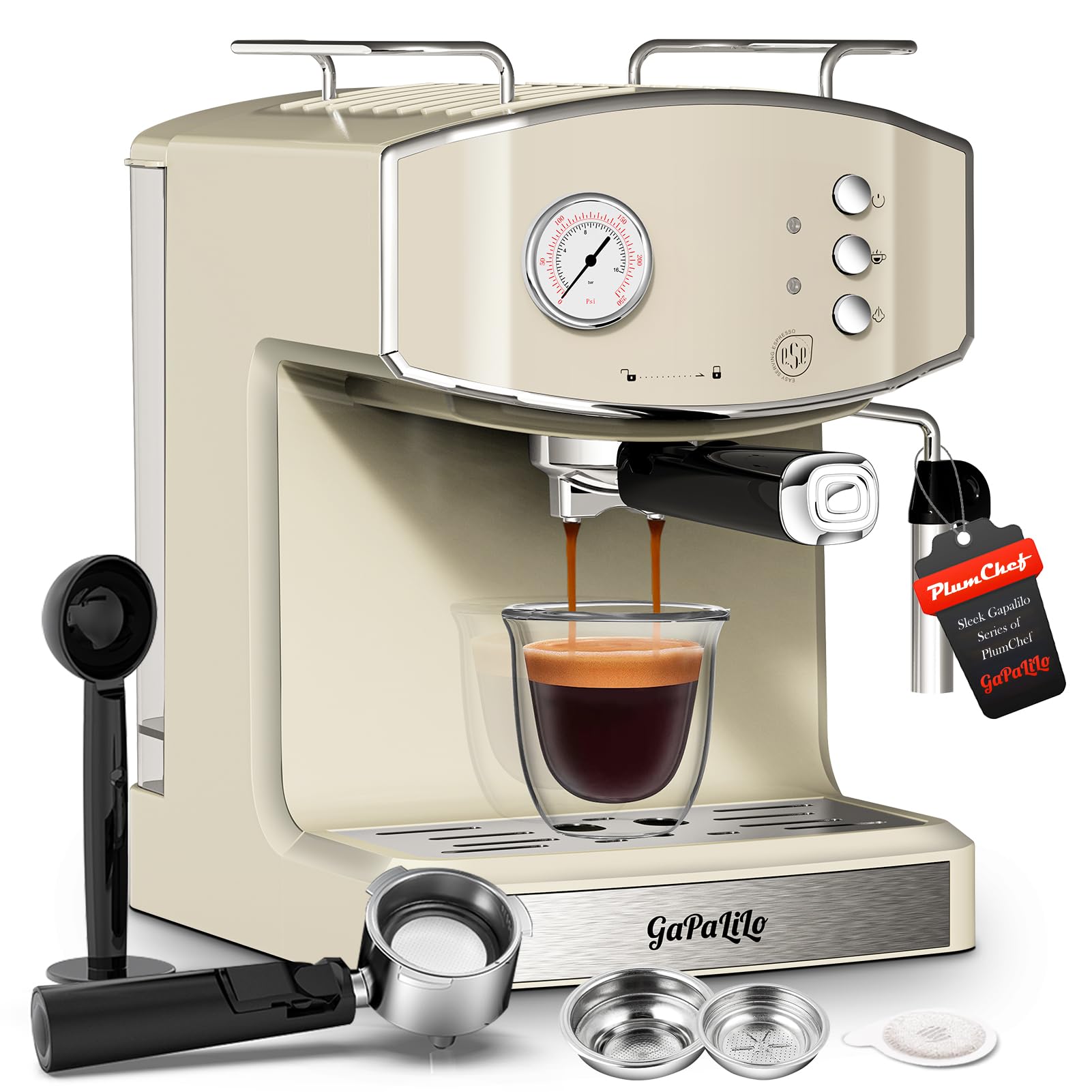 Plum chef Retro-Style 20 Bar Espresso Machine