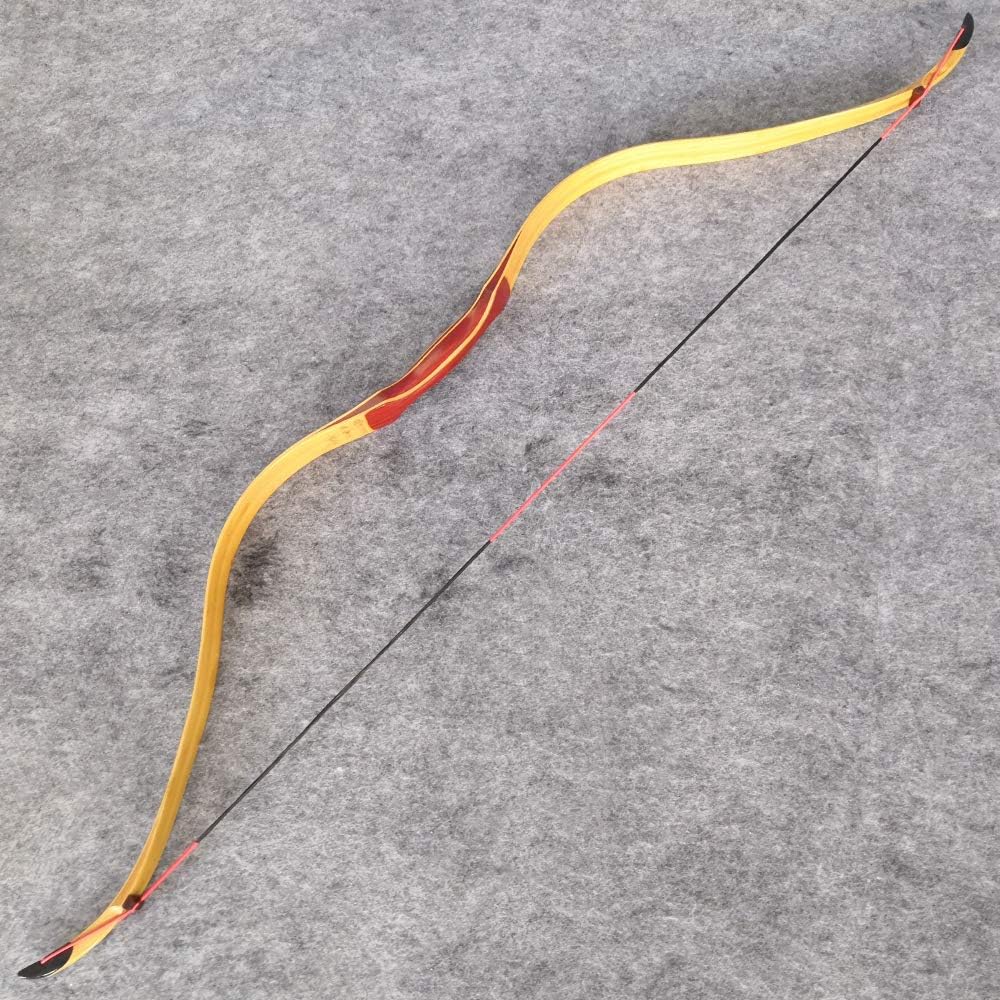 AMEYXGS Archery Traditional Longbow Handmade Recurve Bow Hunting Bow Horsebow 15-50lbs Outdoor Sports Competition Hunting Practice