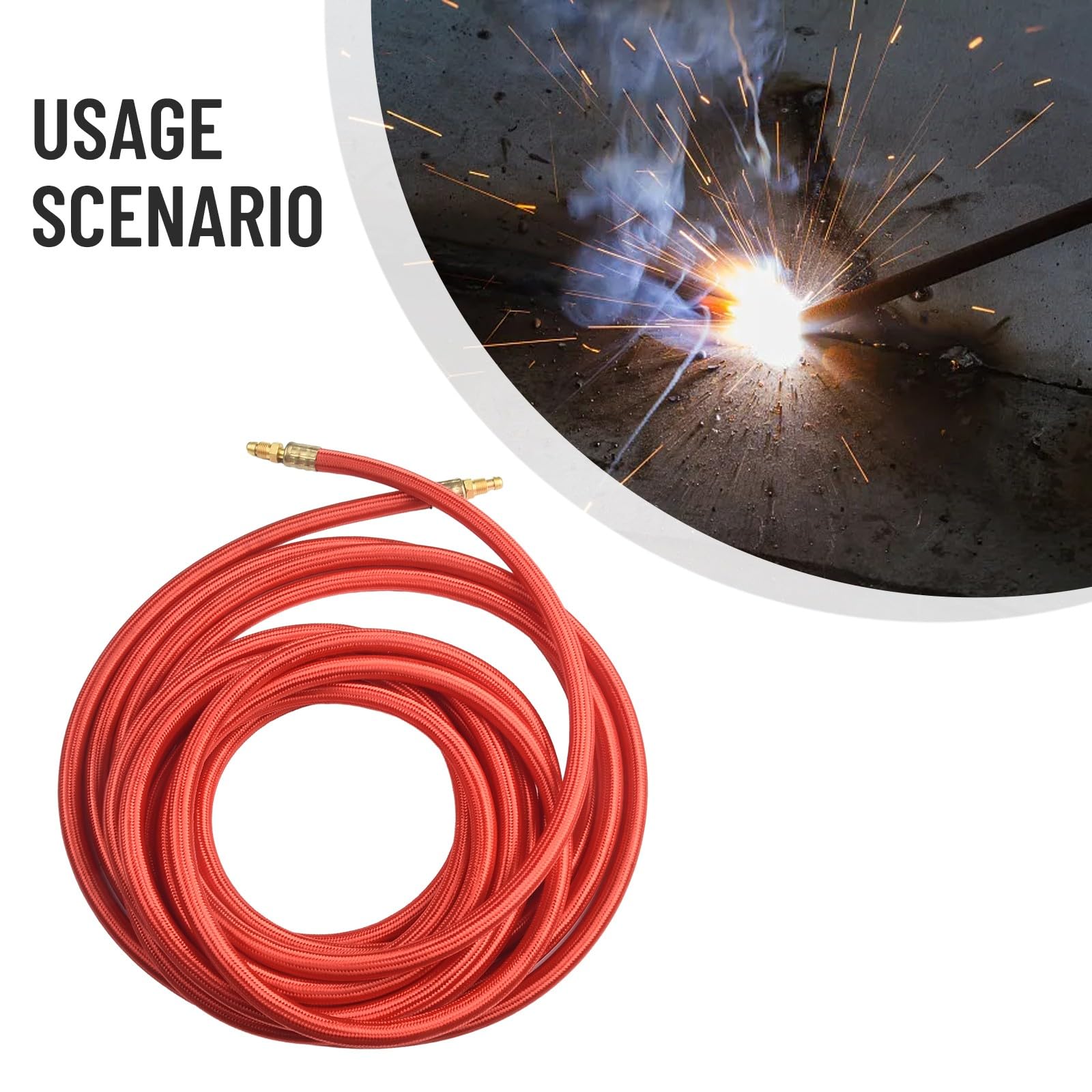 Cavo di alimentazione CK Superflex TIG Torch 7,6 m, compatibile con torce raffreddate ad aria CK9 e CK17, gomma siliconica e struttura in nylon intrecciato