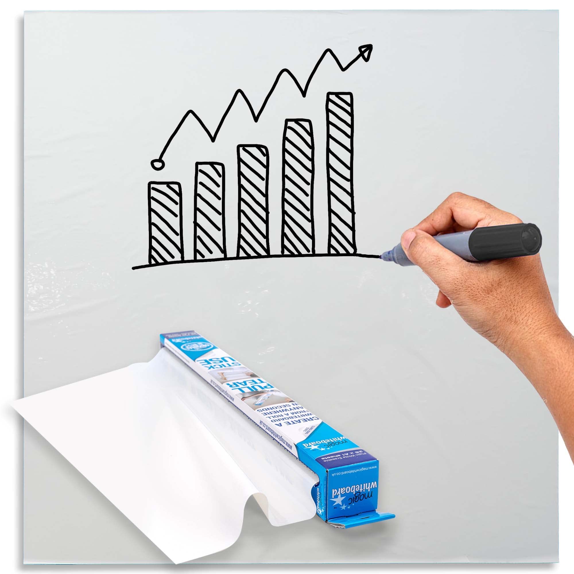 Magic Whiteboard Wipeable Flipchart Sheets - Plain White - 25 sheets 60cm x 80cm