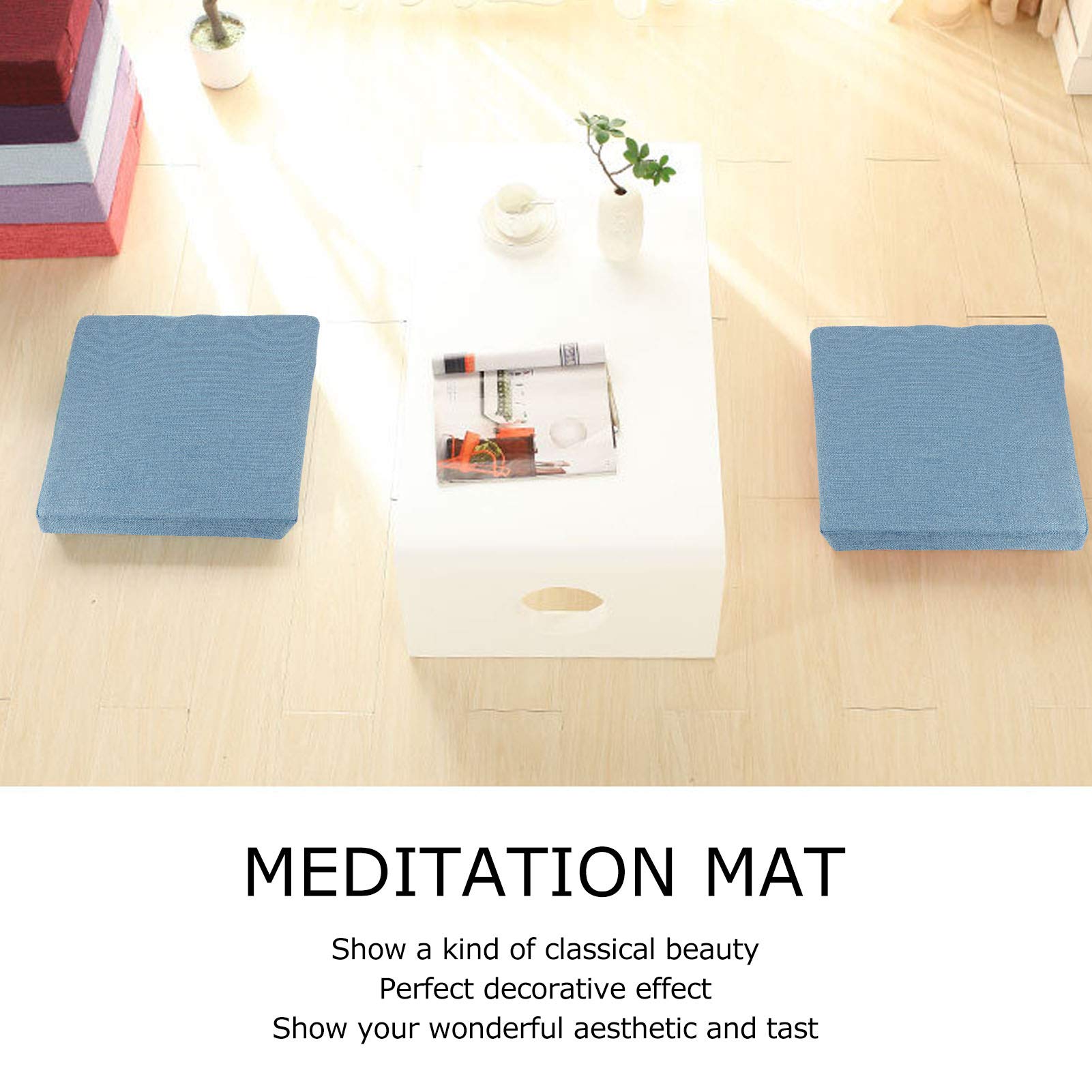 Generic Cojín Cuadrado Suave para Suelo de Yoga, Estera de Meditación Lavable Extraíble, Cojín de 15,7x15,7x2,4 Pulgadas para Decoración de Ventanas en el Suelo