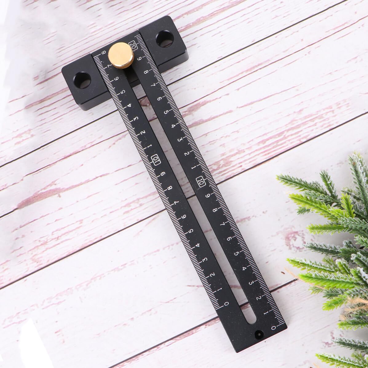 Righello T per Marcatura in Lega di Alluminio Nero Scala Chiara e Precisa, Leggero, la Lavorazione del Legno