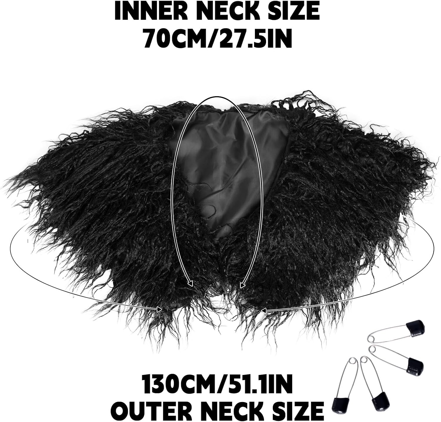 Male Viking Fur Shawl Costume-Medieval Male Fur Shoulder Wrap for Renaissance - Image 4
