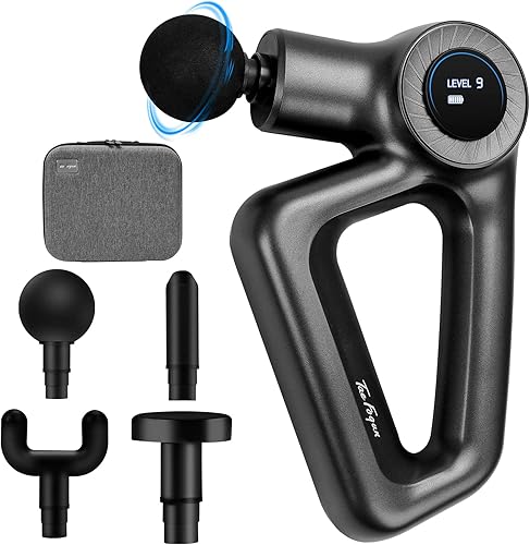 Taefoqun Pistola de masaje eléctrica - Pistola masajeadora de tejido profundo para recuperación muscular - Pistola de masaje de percusión fácil de