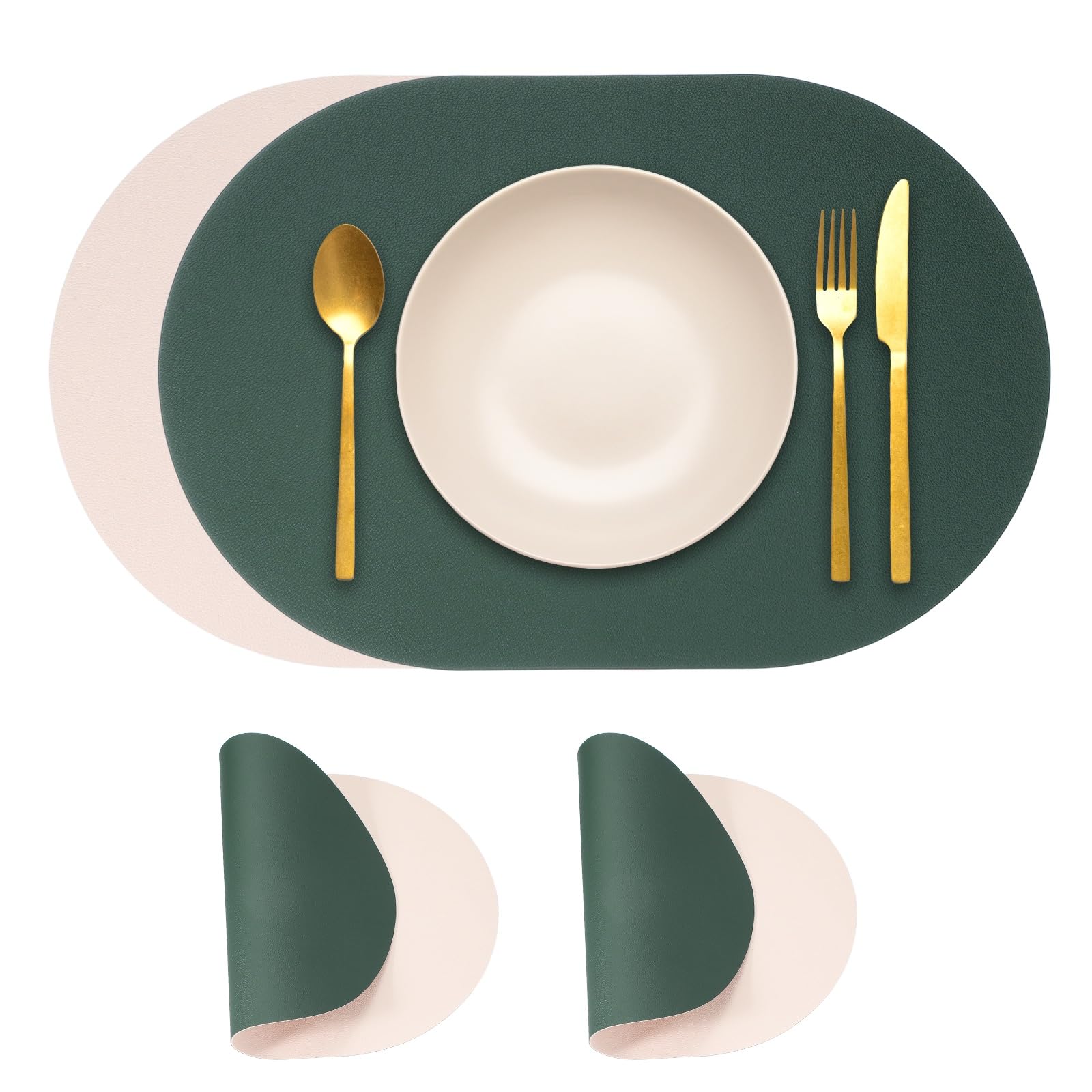 Set de table en cuir synthétique lavable pour protéger la table des taches