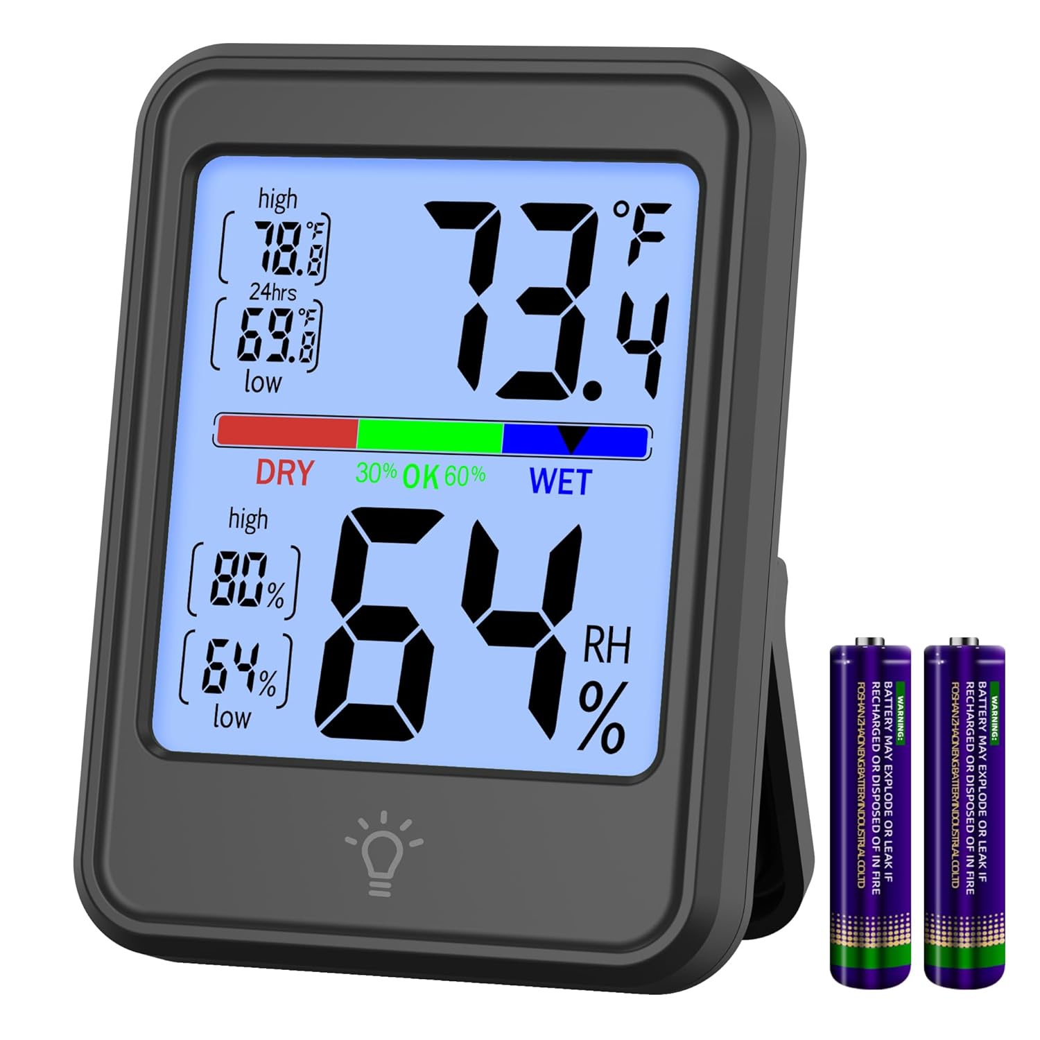 Digital Thermometer Hygrometer, Indoor Wall Thermometer, Indoor Humidity Temperature Monitor with Max&Min Records Backlit for 10S for Greenhouse, Home and Office Measuring Devices Digital Thermometer Hygrometer, Indoor Wall Thermometer, Indoor Humidity Temperature Monitor with Max&Min Records Backlit for 10S for Greenhouse, Home and Office Measuring Devices