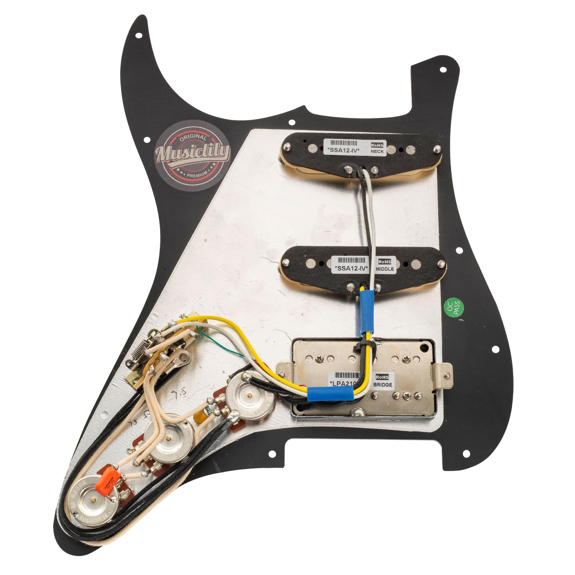 Battipenna Precablato Set Di Pickguard Prewakato Caricato SSH. Alnico Dual Rail Humbucker Per Stratocaster Electric Guitar - Foto 11