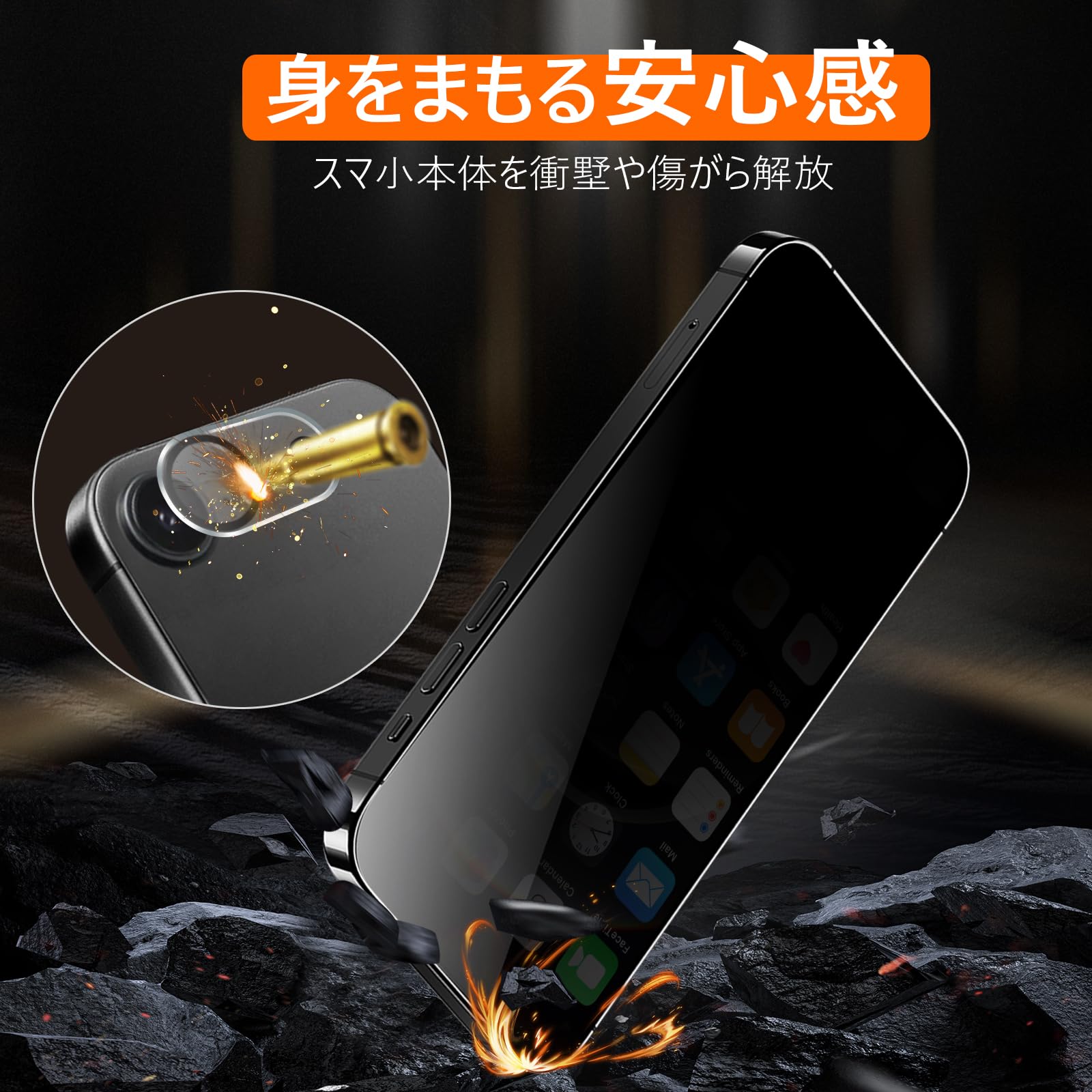 Amazon | 【360° 覗き見防止】iPhone 16e ガラスフィルム 覗き見防止