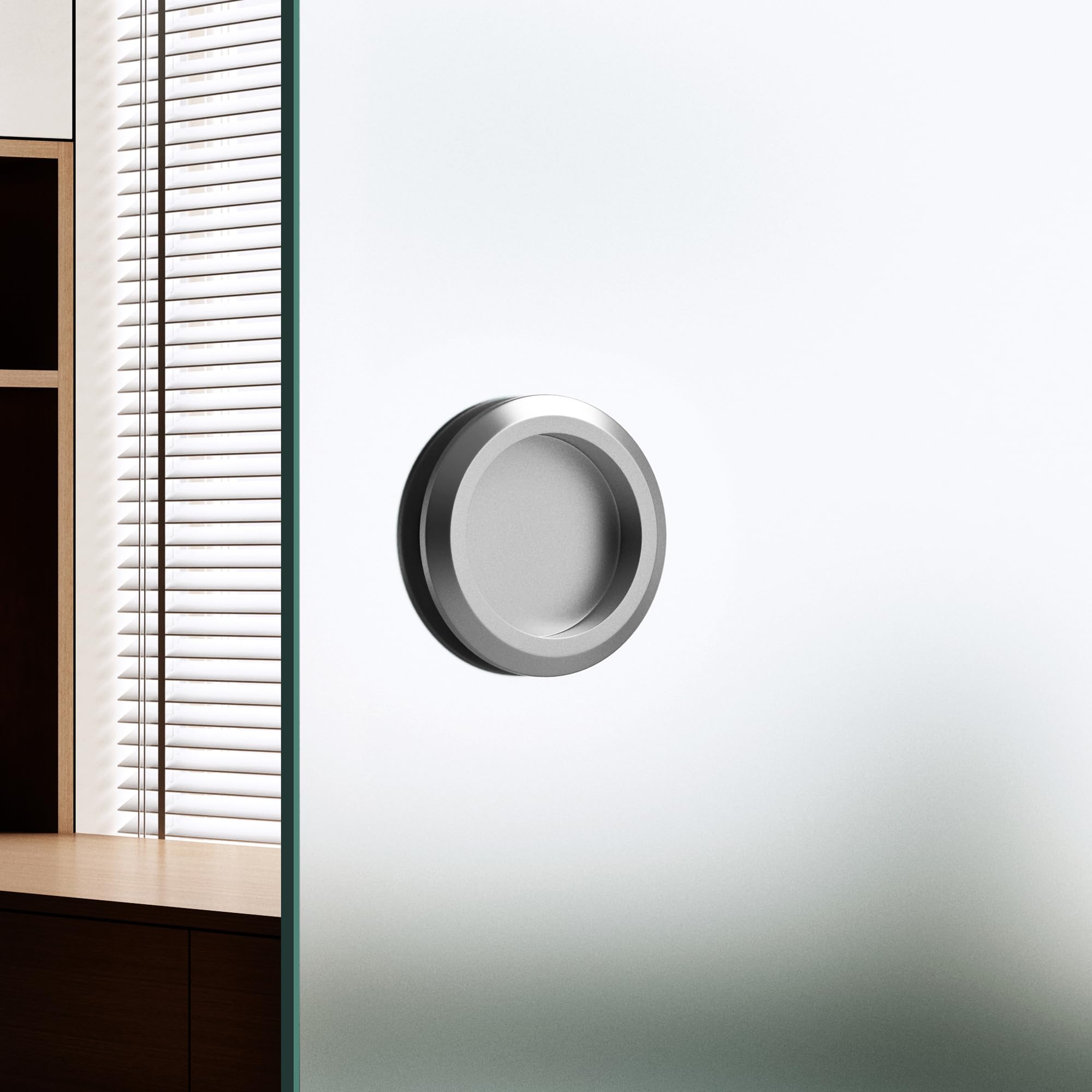 doporro Porte Coulissante Porte Glissante pour L'Intérieur 77,5 x 215cm | Verre de Sécurité Opaque, Poignée Ronde, Distance au Mur 25mm, Amalfi TS12H-775