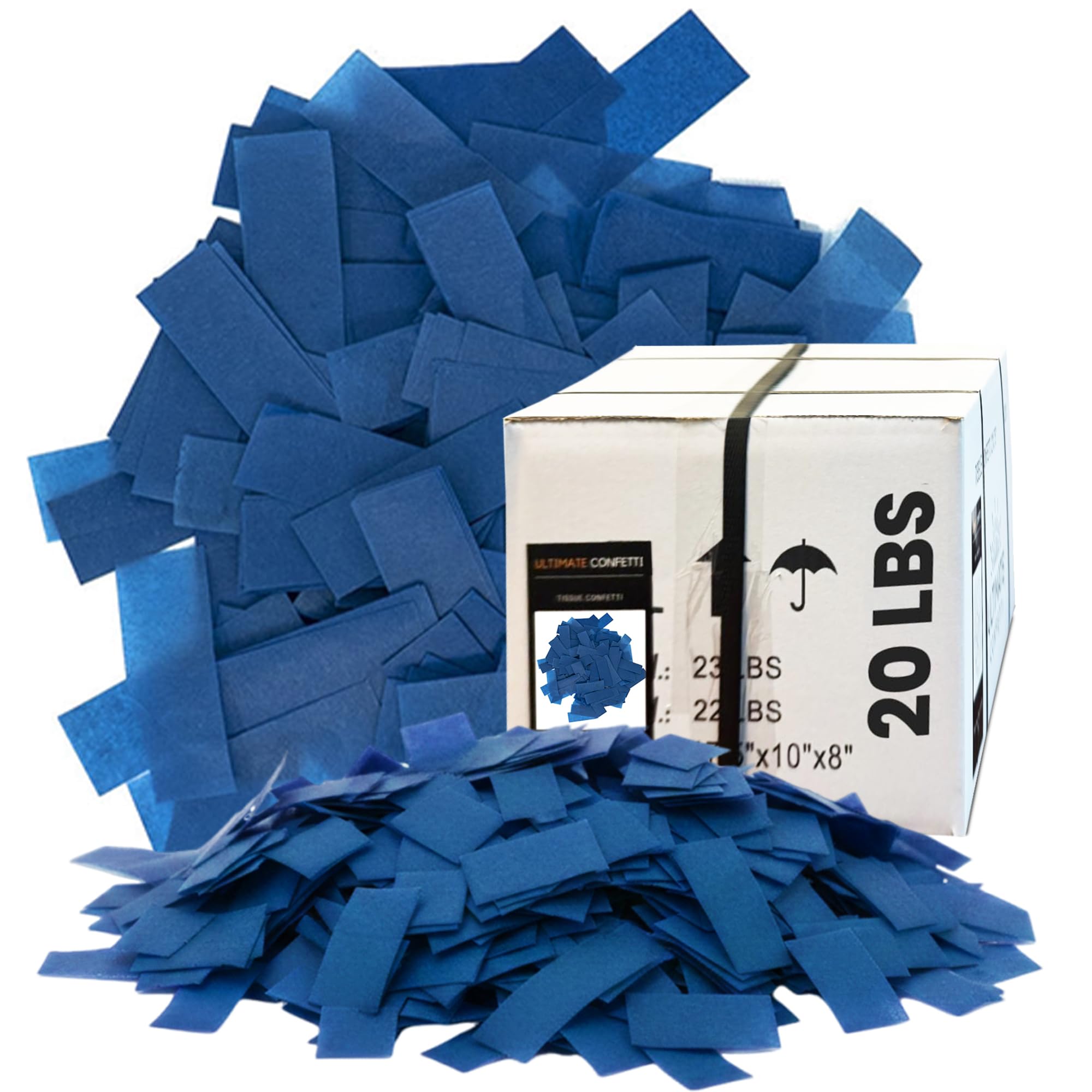Ultimate Confetti - Rectangular Dark Blue Tissue Paper Confetti - 20 lb