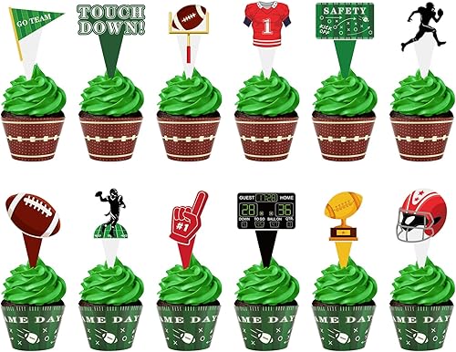 Miniatura 26 de Paquete de 48 adornos y envoltorios retro para cupcakes, decoración retro de neón para tartas de fiesta temática de los años 80 y 90, suministros de