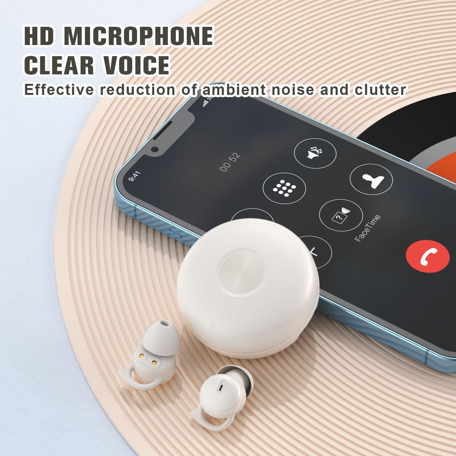 Auriculares para dormir de lado, auriculares para dormir de lado, auriculares con cancelación de ruido para dormir de lado, invisibles pequeños y pequeños, auriculares inalámbricos Bluetooth para