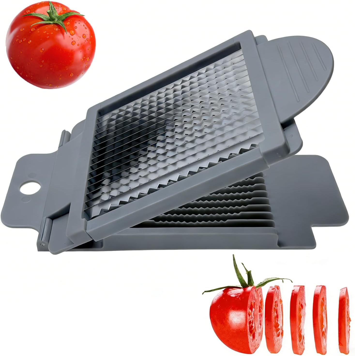 Stainless Steel Tomato Slicer, 15 Blades Tomato Cutter, Efficient & Multifunctional Kitchen Tool for Fruit, Vegetable - Easy Clean & Quick Salad Maker