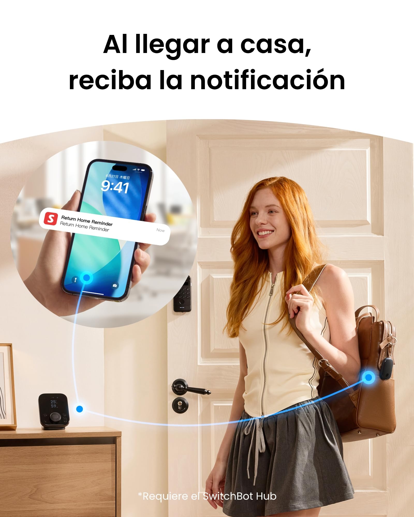 SwitchBot Alarma de Seguridad Personal, 130dB Sirena con Luz LED Estroboscópica, Llavero de Autodefensa IP65 con Alertas de Ubicación, Ideal para Mujeres, Niños y Ancianos, Negro