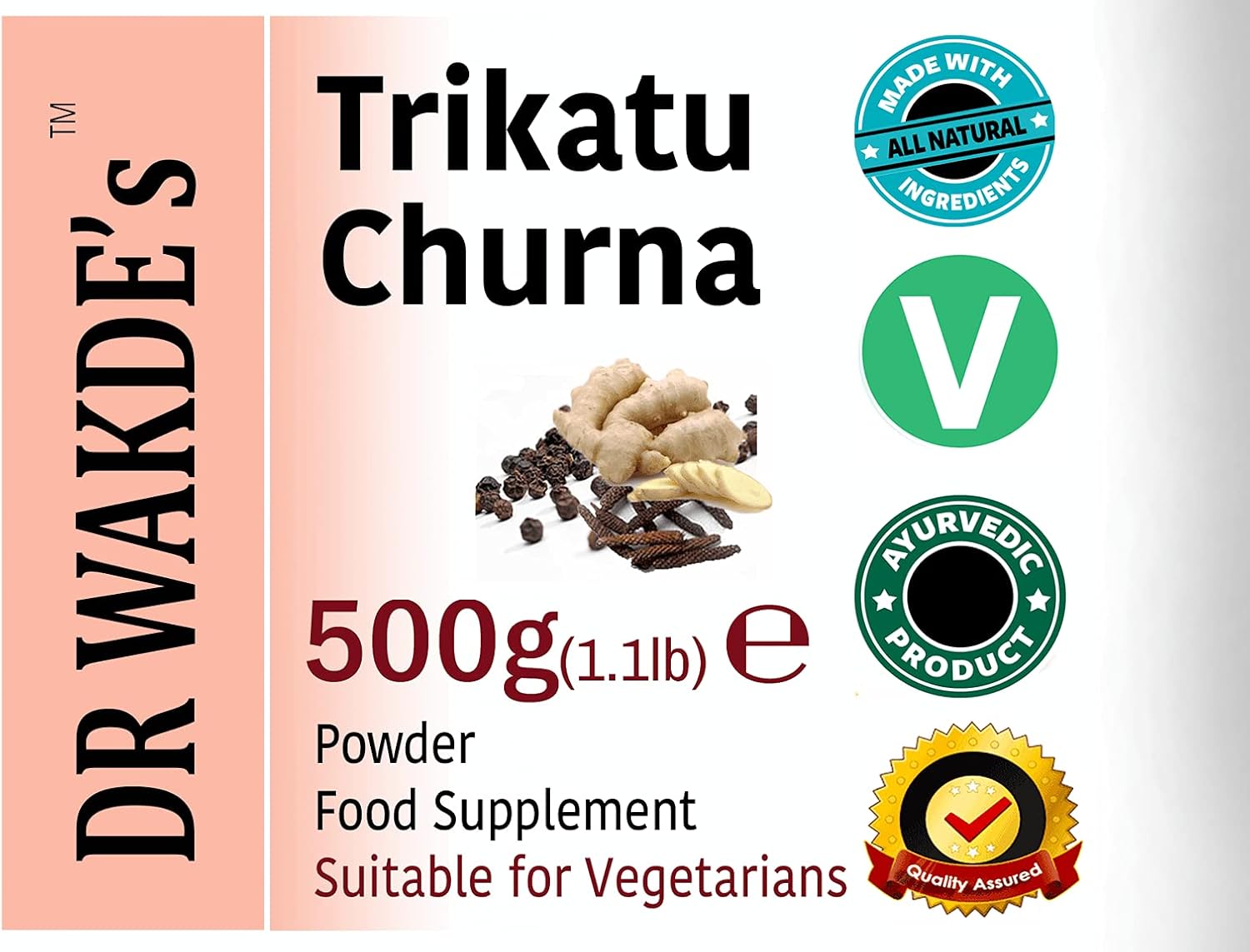 DR WAKDE's Trikatu Churna Powder - 1Kg (2.2lb) | Mixture of 3 Dried Spices | Ginger, Black Pepper & Long Pepper | Plant-Based | Vegan | All Natural