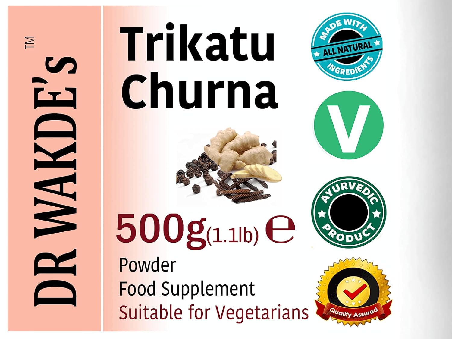 DR WAKDE’S Trikatu Churna Powder - 500g (1.1lb) | Mixture of 3 Dried Spices | Ginger, Black Pepper & Long Pepper | Plant-Based | Vegan | All Natural - Image 2