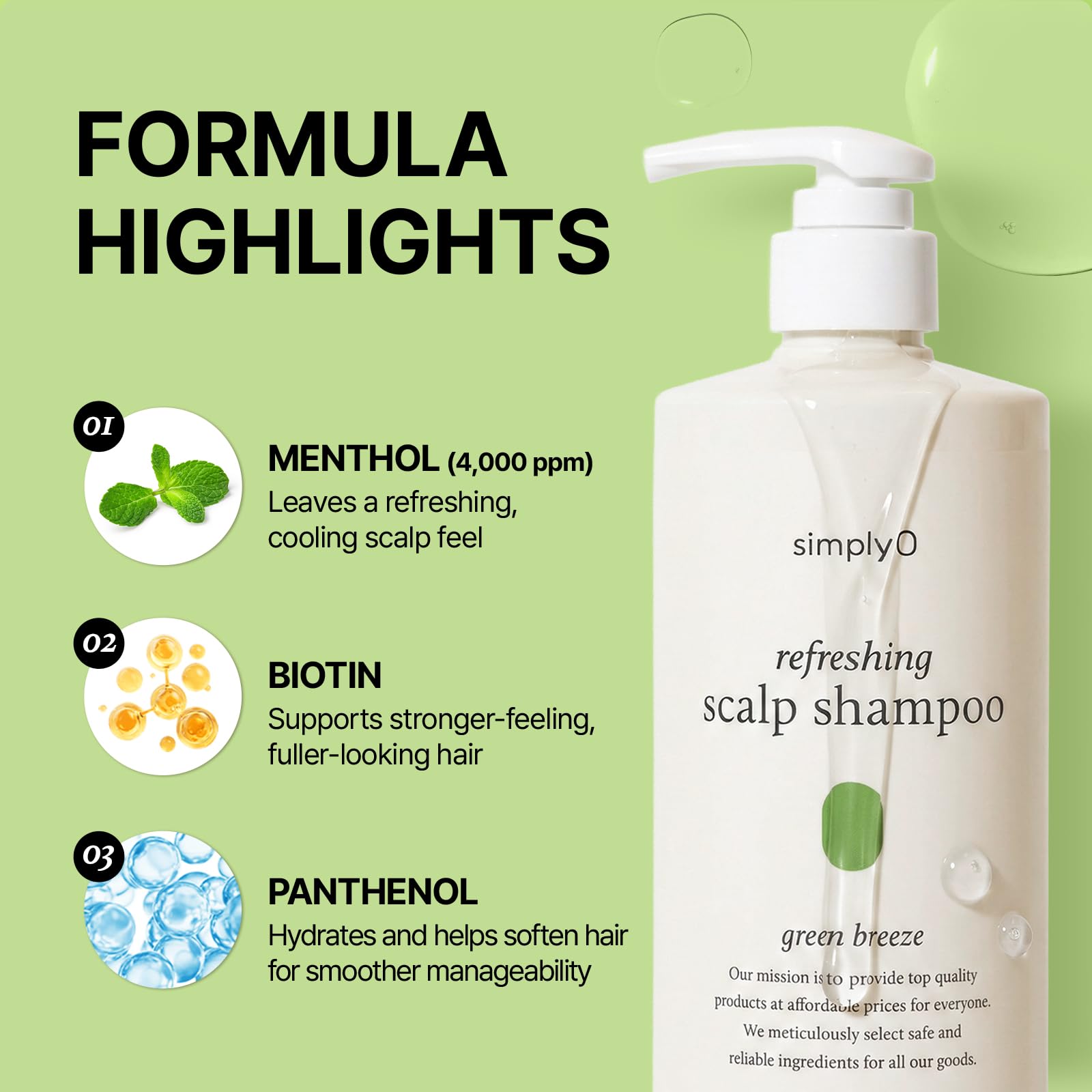 Amazon.com : simplyO Refreshing Scalp Shampoo, Menthol Cooling +