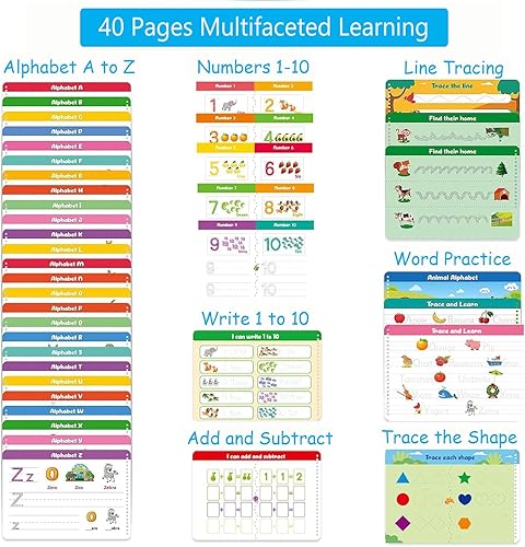 Miniatura 4 de Libro de práctica de escritura a mano para niños, actividades de aprendizaje preescolar, juguetes educativos, aprender números, formas de letras,