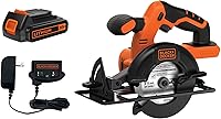 BLACK+DECKER 20V MAX Cordless 5-1/2 Inch Circular Saw BDCCS20C with Battery & Charger - Tool-Free Depth & Bevel for DIY Cuts