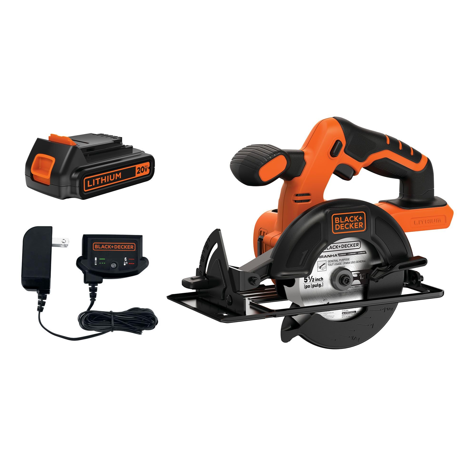 Black & Decker 20V MAX POWERCONNECT 5-1/2 in. Cordless Circular Saw with Battery and Charger (BDCCS20C)