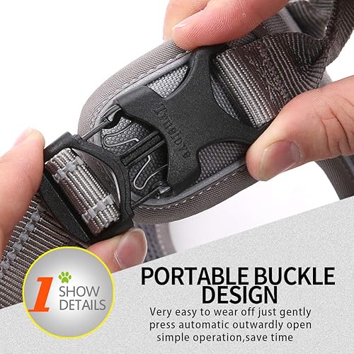 Miniatura 6 de Truelove - Suave arnés frontal para perro, con asa y 2 fijaciones para correa, sin tirones, reflectante, XS, Gris