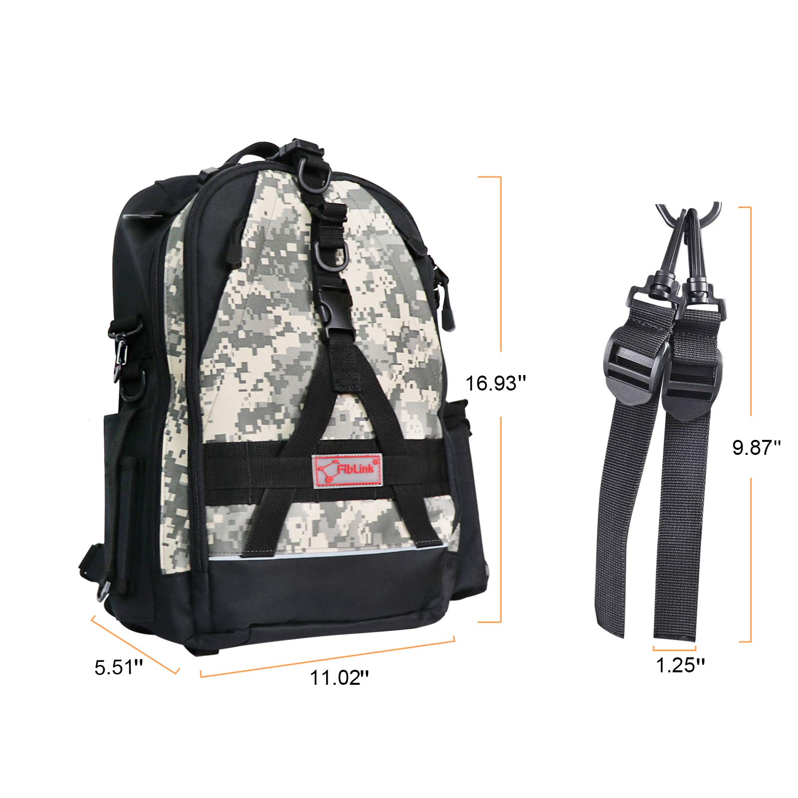 Fiblink Fishing Tackle Bag Backpack Large Tackle Bag
