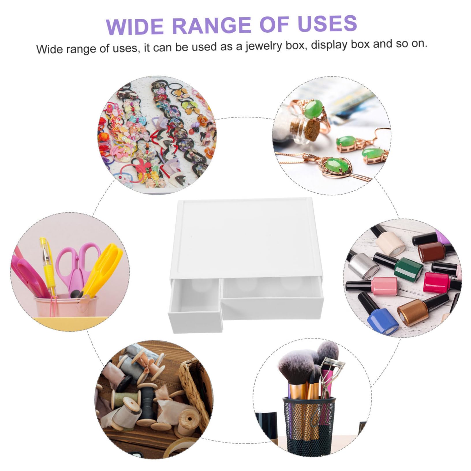 Adurello Organizer da scrivania in plastica con 3 cassetti, per casa, bagno, organizer per cosmetici (bianco