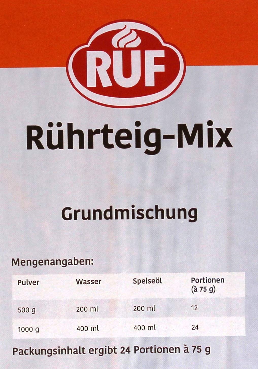 RUF Rührteig-Mix Grundmischung, 10er Pack (10 x 1 kg)