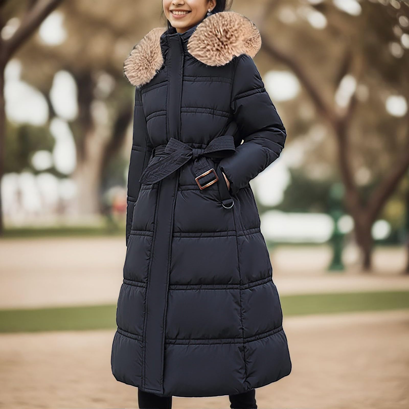 Doudoune Legere Femme Mi Longue Veste Chic Garder Au Chaud Cordon Fermeture Éclair Avec Poche Doux Confort Grande Taille Doudoune Légère, Compacte Et Déperlante Pour Femme