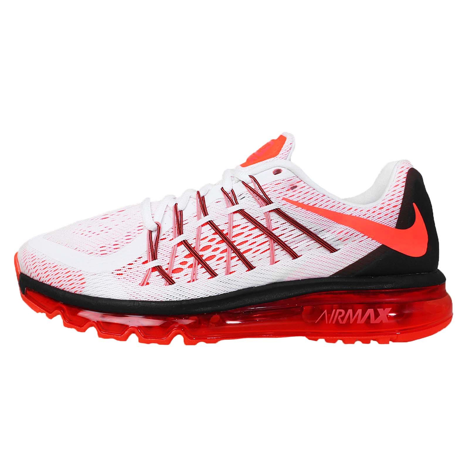 Nike Men's Air Max 2015 White/Bright Crimson/Black Running Shoe 13 Men US