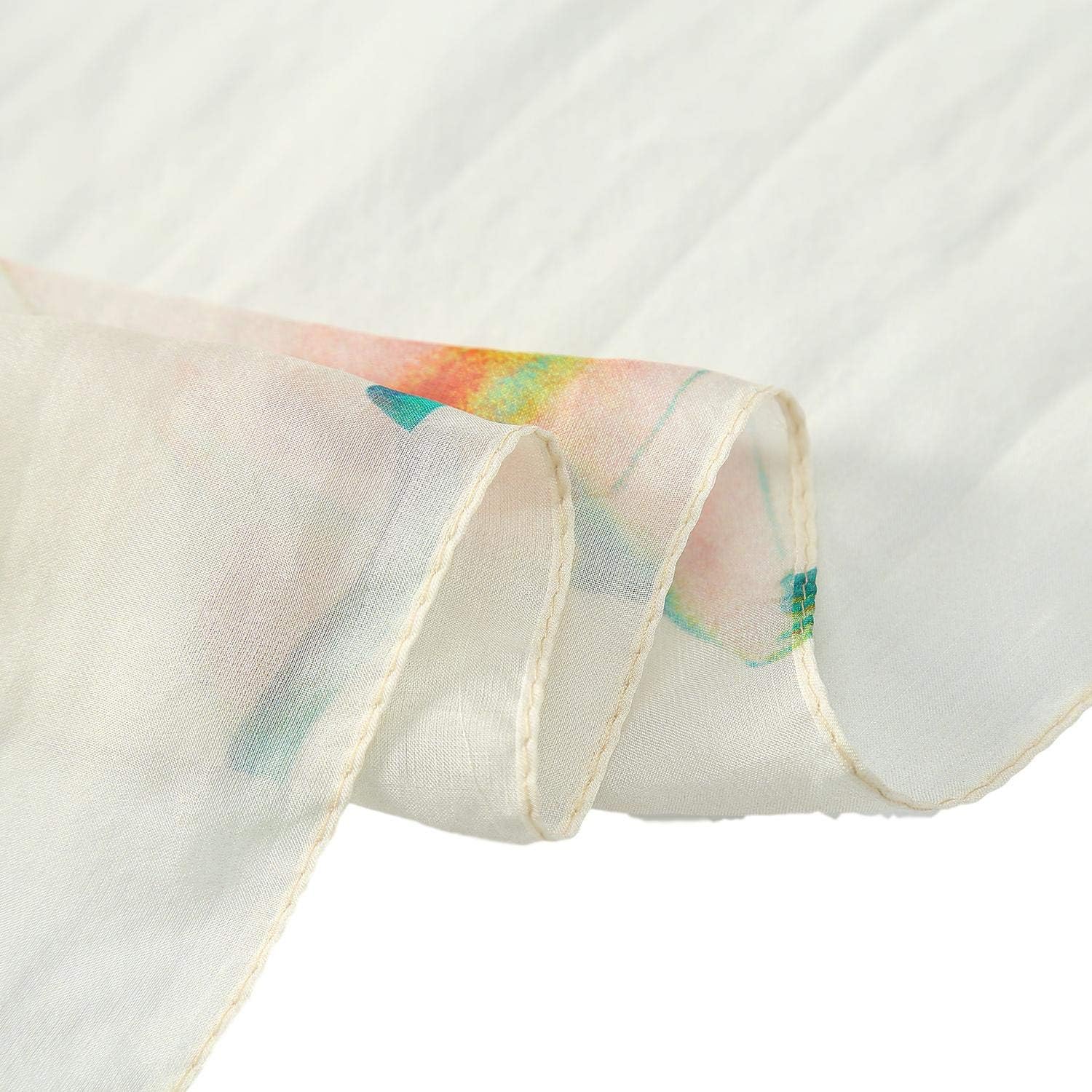 JWSilk Long Silk Chiffon Scarf Floral Print - Image 6