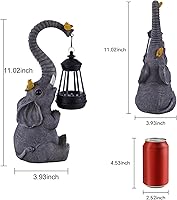 Vista 6 de ILLUMINEW Luces de Estatuas de Elefante de Decoración Solar para Jardín Exterior, Elefante de la Suerte Regalos Únicos de Cumpleaños de Mamá