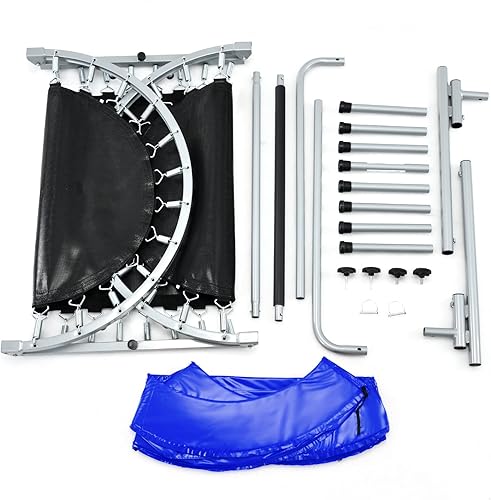 Miniatura 8 de Giantex Mini trampolín plegable para 2 personas con mango ajustable de altura de 5 niveles, carga máxima de 330 libras, trampolín de ejercicio