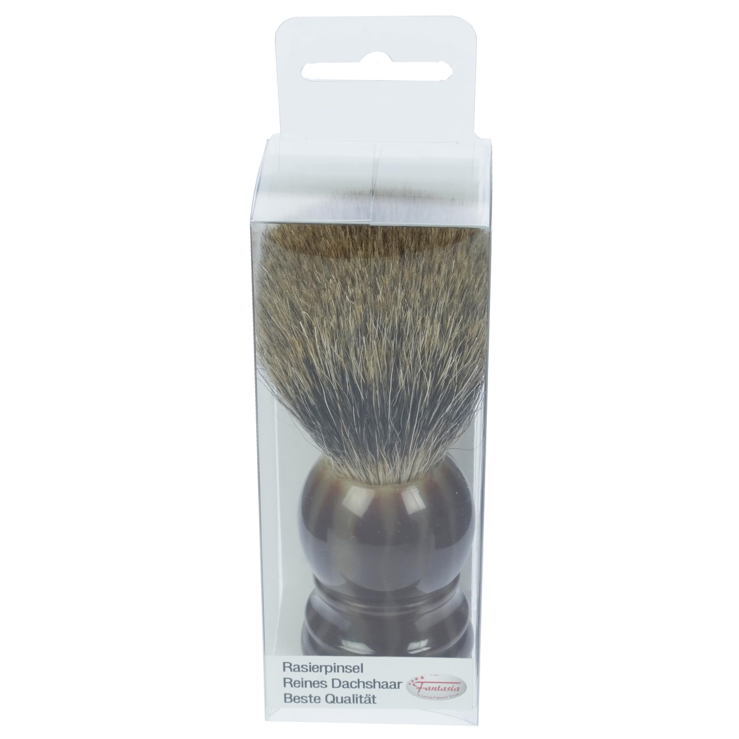 Bracket da barba Brand Fantasy Brush Spazzola da barba, soffitto puro, manico in plastica, Avana, H, anello