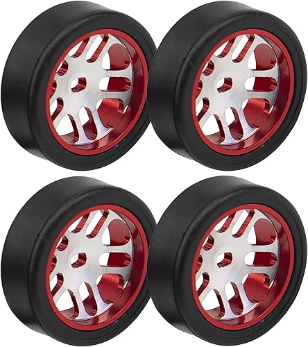 ShareGoo - Llantas de aleación y neumáticos de plástico compatibles con 128 Wltoys K969 K989 P929 Drift Kyosho Mini-Z Mini-Q Mini-D RC Drift Car