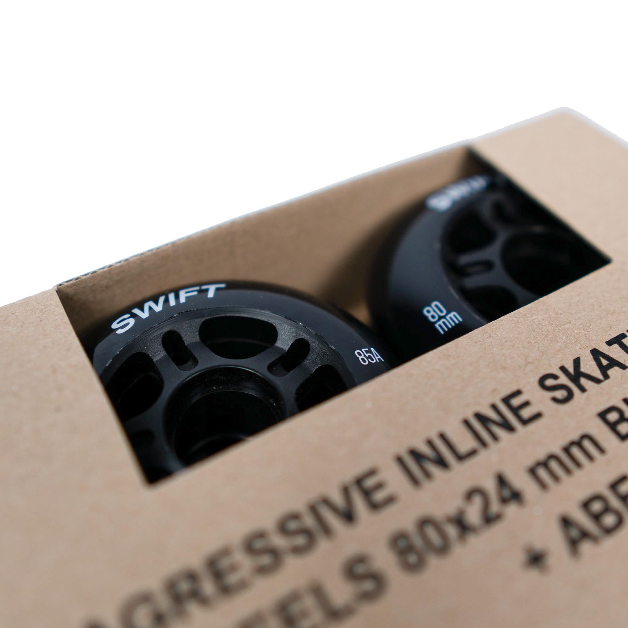 Switch Ruote per roller, 8 pezzi, 80 mm, 85 A/68 mm, 88 A, con cuscinetti ABEC 9, in linea, colore nero