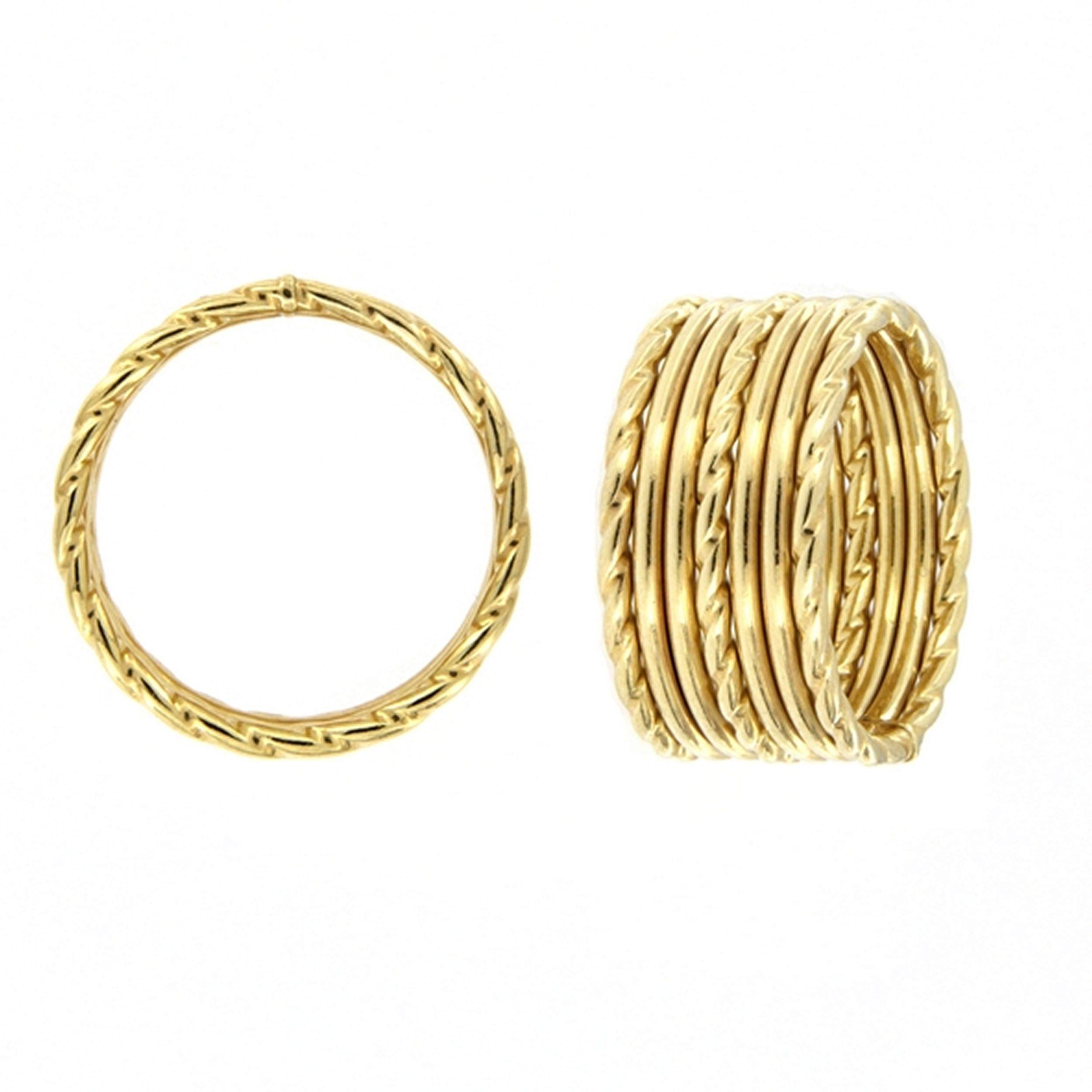 DelPia Anillo de oro de 18 quilates fabricado en Italia