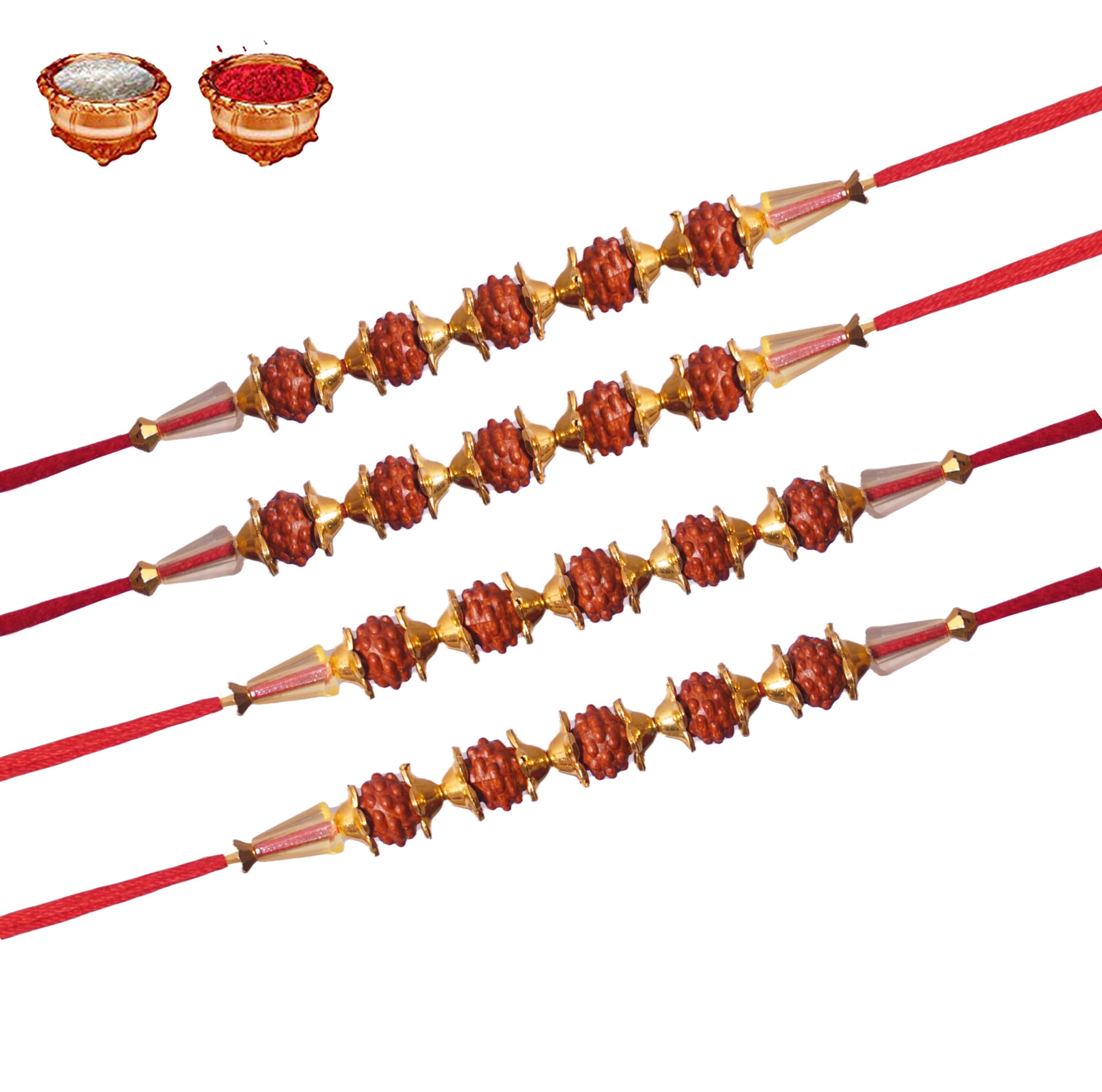 Hejal Rakhi, Designer Rakhis with Roli Chawal Pack, Rudraksh rakhi, rakhi for brother, rakhi, bhai (set of 4) (B0D9CW8QSF) Amazon Price History, Amazon Price Tracker